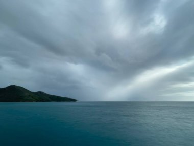Güzel deniz manzarası. Doğa geçmişi, Büyük Set Resifi, Queensland, Avustralya
