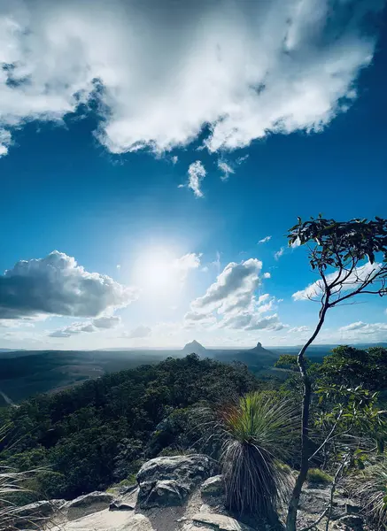 landscape of the mountains of the Glass House Mountains, Sunshine Coast, Queensland, Australia