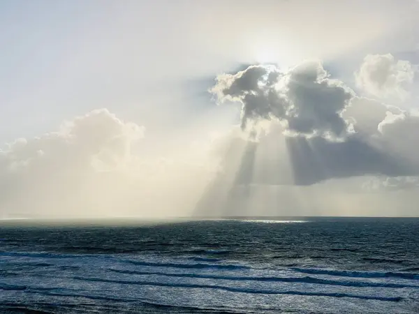a beautiful shot of sea under a stormy sky, Back Beach, New Plymouth, Taranaki, New Zealand