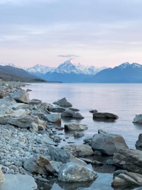 Pukaki Gölü ve Cook Dağı, Cook Dağı Ulusal Parkı, Güney Adası, Yeni Zelanda