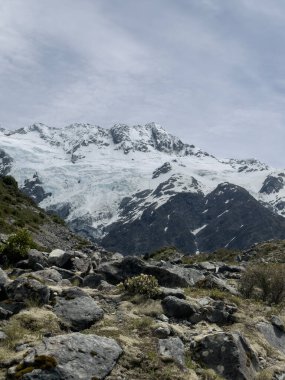 Sefton Dağı, Cook Dağı Ulusal Parkı, Güney Adası, Yeni Zelanda yolu.