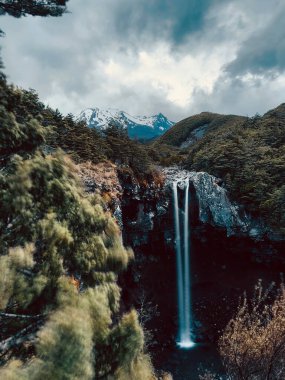 waterfall in the mountains, Mt Ruapehu, Tongariro National Park, Central North Island, New Zealand clipart