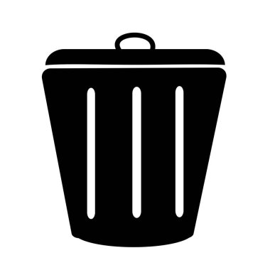 Çöp Kutusu, Çöp Kutusu Düz Vektör Simgesi. Çöp kutusu, çöp kutusu. Düz Vektör Simgesi illüstrasyonu. Beyaz arka planda basit bir siyah sembol. Çöp Kutusu, Çöp Kutusu web ve mobil UI ögesi için tasarım şablonu