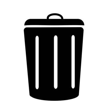 Çöp Kutusu, Çöp Kutusu Düz Vektör Simgesi. Çöp kutusu, çöp kutusu. Düz Vektör Simgesi illüstrasyonu. Beyaz arka planda basit bir siyah sembol. Çöp Kutusu, Çöp Kutusu web ve mobil UI ögesi için tasarım şablonu