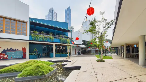 Jakarta Indonesia August 2023 Covered Walkway One Satrio Outdoor Strip ...