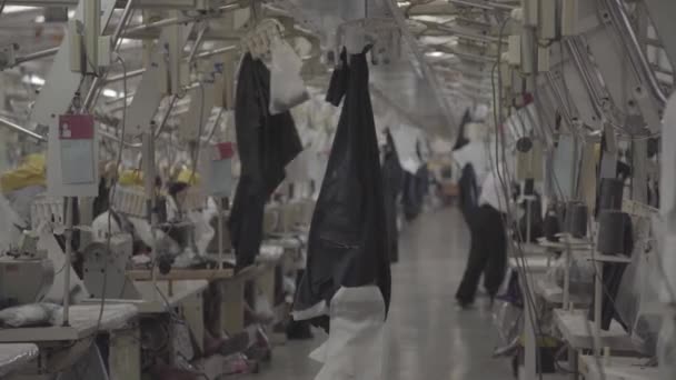 Клатен Индонезия Февраля 2022 Года Конвейерная Система Швейной Промышленности Текстильная — стоковое видео