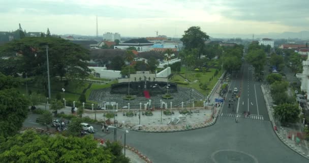 Yogyakarta Indonesia Maret 2021 Pandangan Drone Tentang Titik Pusat Kota — Stok Video