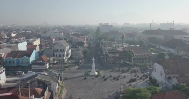 Yogyakarta Indonésie Července 2020 Pohled Památník Tugu Jogja Hranatým Plotem — Stock video