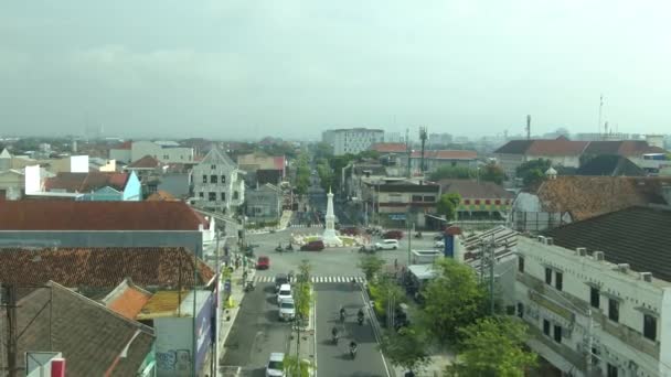 Yogyakarta Indonésie Března 2021 Pohled Drone Přibližuje Tugu Jogja Mnoha — Stock video
