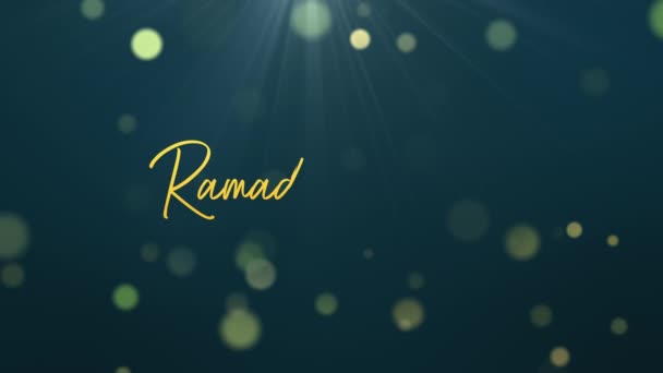 Ramadán Kareem Animación Celebración Dibujo Texto Oro Texto Animado Con — Vídeos de Stock