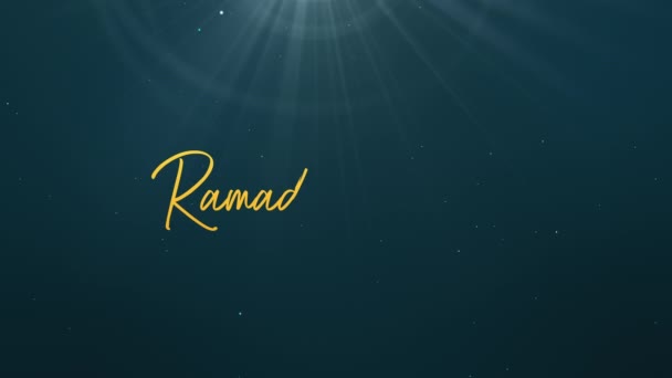 Ramadan Kareem Animazione Celebrazione Disegno Testo Oro Testo Animato Con — Video Stock