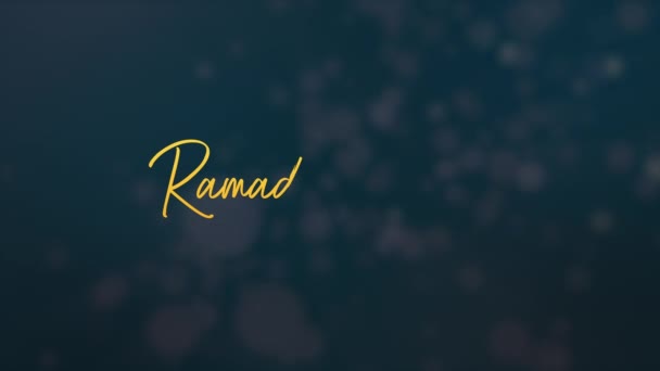 Ramadan Kareem Tekening Tekst Animatie Voor Groet Video Goud Geanimeerde — Stockvideo