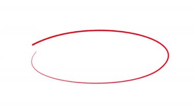 Oval çerçeve fırça el çizimi, yuvarlak seçim, kırmızı çember fırça çizimi animasyon. Fırça darbesi dairesi alfa kanalı