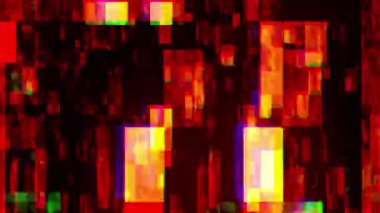 RGB arıza efekti görüntü sinyali hasarı simülasyonu, gürültü, çarpıtma ve dijital parazit ile. RGB hata geçişi