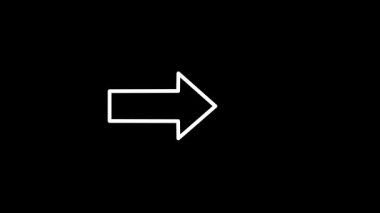 Okları yan animasyona kaydırıyorum. Yeşil ekranda ok sembolü.