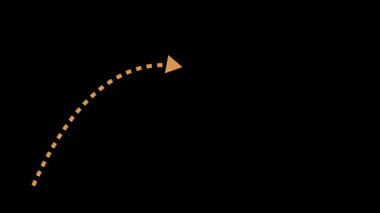 Siyah arkaplana karşı noktalı çizgi yönlü bir oku gösteren bir grafik çizimi