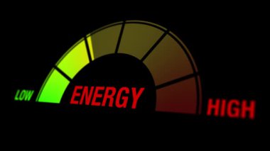 Bir enerji seviyesi ölçeğinin grafiksel canlandırması, yüksek enerji ölçeğine göre düşük.