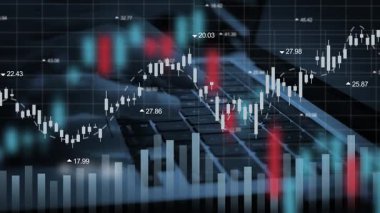 Ekonomik Veri ve Piyasa Analizini Temsil Eden Dizüstü Bilgisayarın Finans Çizelgesi.