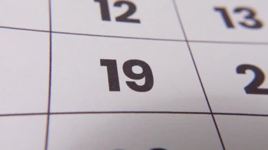 Önemli bir hatırlatma veya planlanmış olayı vurgulayan koyu kırmızı haç işaretli takvimdeki 19 numaralı tarihi vurgula.