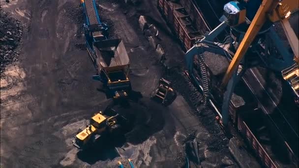 Luftaufnahme Des Umschlaghafens Für Kohle Riga Blick Von Oben — Stockvideo