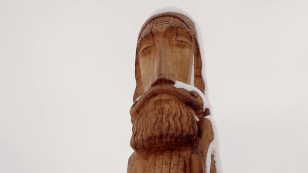 Steadicam 베어드 남자의 조각의 클로즈업 — 비디오