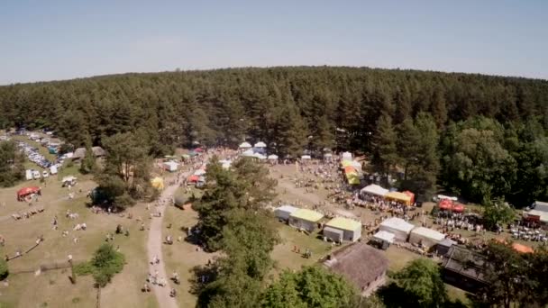 Drone Footage Festival Artisan Market Open Air Museum Lots People — Stock Video