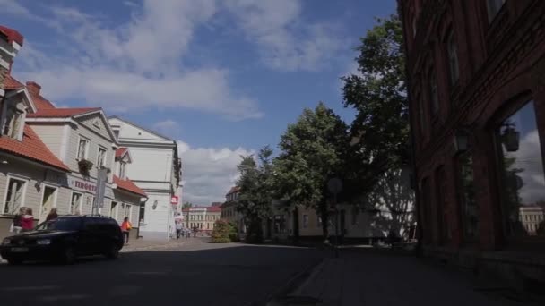 Nice Old Town Street Cesis — Stock video