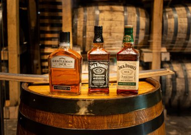  Lynchburg, Tennessee USA May 11, 2019. Jack Daniel's is a brand of Tennessee whiskey and the top-selling American whiskey in the world produced by the Jack Daniel Distillery clipart