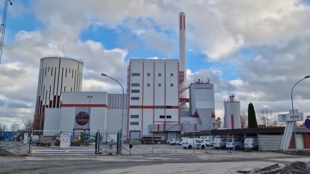 Eskilstuna Σουηδία Φεβρουαρίου 2024 Εργοστάσιο Ενέργειας Και Περιβάλλοντος Eskilstuna — Αρχείο Βίντεο