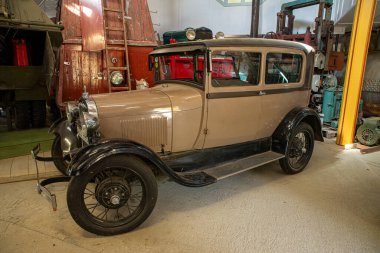 Hggvik, İsveç. 6 Ağustos 2021. 1930 model Ford A. İsveç, Hggvik 'te açık hava müzesi.