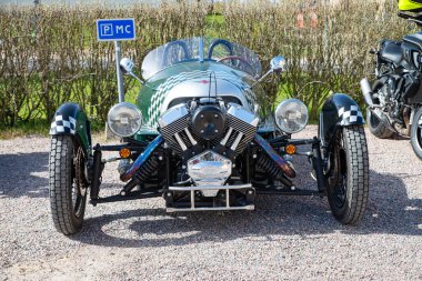Eskilstuna, Sweden. May 1st, 2024 The Morgan Three Wheeler roadster.