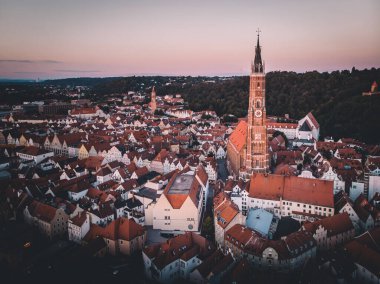 Ortaçağ 'ın Landshut ve St. Martin Kilisesi' nin havacılığı.