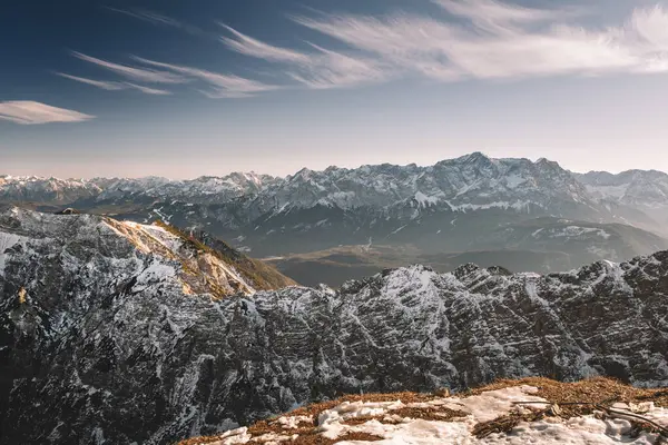 Вид Мбаппе Аммарских Альпах Эйбзее Мбаппе Баварии Германия Стоковое Фото