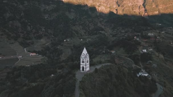 Nossa Senhora Fatima Şapeli Madeira Daki Insansız Hava Aracı Uçuşu — Stok video