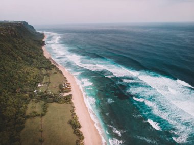 Bali Adası 'nın en güneyindeki Nyang Nyang Sahili' nde insansız hava aracı görüntüsü.