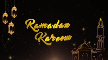 Ramazan kareemi altın harflerle yazılmış. büyük ramazan kareem metni
