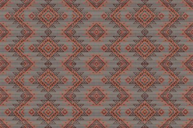 Navajo kabile vektörünün kusursuz şekli. Yerli Amerikan süsü. Etnik güney batı dekoru tarzı. Boho geometrik süs. Vektör kusursuz desen. Meksika battaniyesi, halı. Örülmüş halı illüstrasyonu.