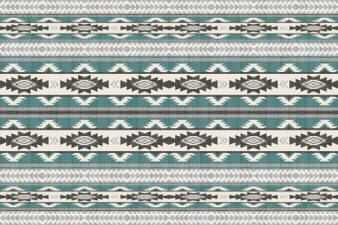 Navajo kabile vektörünün kusursuz şekli. Yerli Amerikan süsü. Etnik güney batı dekoru tarzı. Boho geometrik süs. Vektör kusursuz desen. Meksika battaniyesi, halı. Örülmüş halı illüstrasyonu.