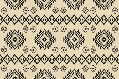 Navajo kabile vektörünün kusursuz şekli. Yerli Amerikan süsü. Etnik güney batı dekoru tarzı. Boho geometrik süs. Vektör kusursuz desen. Meksika battaniyesi, halı. Örülmüş halı illüstrasyonu.