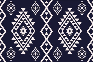 Navajo kabile vektörünün kusursuz şekli. Yerli Amerikan süsü. Etnik güney batı dekoru tarzı. Boho geometrik süs. Vektör kusursuz desen. Meksika battaniyesi, halı. Örülmüş halı illüstrasyonu.
