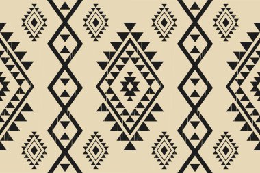 Navajo kabile vektörünün kusursuz şekli. Yerli Amerikan süsü. Etnik güney batı dekoru tarzı. Boho geometrik süs. Vektör kusursuz desen. Meksika battaniyesi, halı. Örülmüş halı illüstrasyonu.