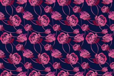 Duvar kağıdı, tekstil, kumaş, kıyafet, dekorasyon için çiçek açan kusursuz desen