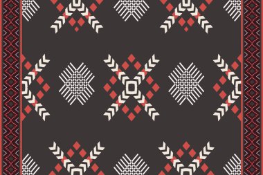 Navajo kabile vektörünün kusursuz şekli. Yerli Amerikan süsü. Etnik güney batı dekoru tarzı. Boho geometrik süs. Vektör kusursuz desen. Meksika battaniyesi, halı. Örülmüş halı illüstrasyonu.