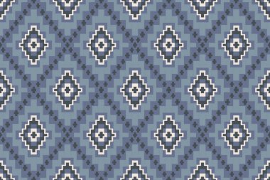 Navajo kabile vektörünün kusursuz şekli. Yerli Amerikan süsü. Etnik güney batı dekoru tarzı. Boho geometrik süs. Vektör kusursuz desen. Meksika battaniyesi, halı. Örülmüş halı illüstrasyonu.