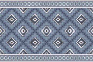 Navajo kabile vektörünün kusursuz şekli. Yerli Amerikan süsü. Etnik güney batı dekoru tarzı. Boho geometrik süs. Vektör kusursuz desen. Meksika battaniyesi, halı. Örülmüş halı illüstrasyonu.