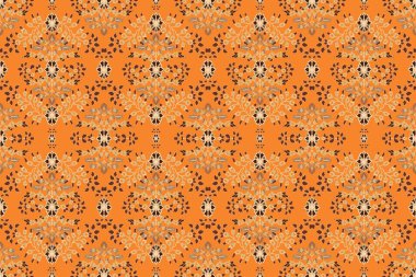 Ikat kabilesinin kusursuz deseni. Etnik Aztek kumaşlı halı mandala süsü yerli Boho sembolü tekstil. Geometrik Afro-Amerikan doğulu geleneksel vektör çizimleri. Nakış stili.