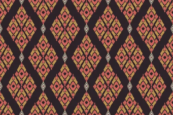 Ikat kabilesinin kusursuz deseni. Etnik Aztek kumaşlı halı mandala süsü yerli Boho sembolü tekstil. Geometrik Afro-Amerikan doğulu geleneksel vektör çizimleri. Nakış stili.