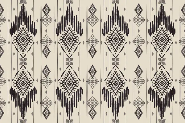 イカット族インディアンシームレスなパターン アステカのファブリックカーペットマンダラの装飾ネイティブブブーシェブロンテキスタイル 幾何学的なアフリカ系アメリカ人の東洋の伝統的なベクターのイラスト 刺繍スタイル — ストックベクタ