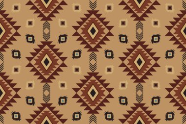 Navajo kabile vektörünün kusursuz şekli. Yerli Amerikan süsü. Etnik güney batı dekoru tarzı. Boho geometrik süs. Vektör kusursuz desen. Meksika battaniyesi, halı. Örülmüş halı illüstrasyonu.