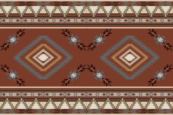 Navajo Tribal Vector Seamless Pattern Native American Ornament Ethnic South — Stock Vector